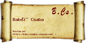 Babó Csaba névjegykártya